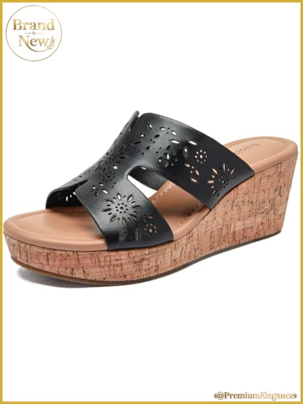 Women's Wide Width Wedge Platform Slides Sandals